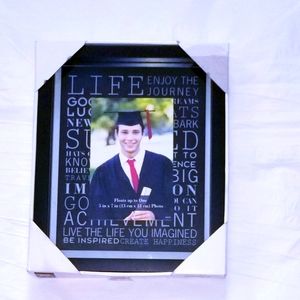 GRADUATION Float Picture Frame 5X7- New Black